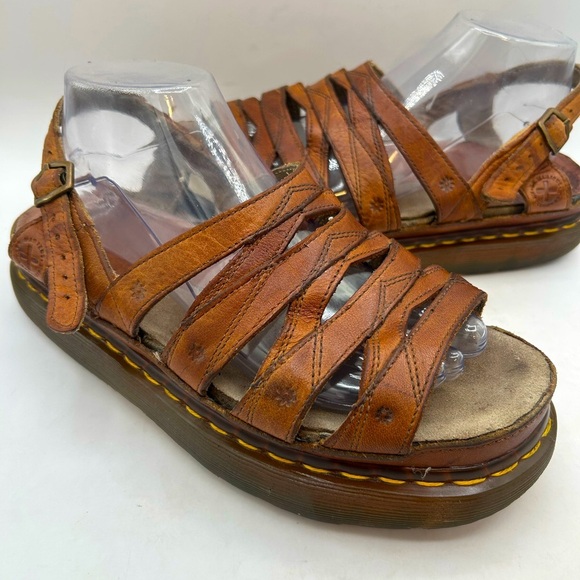 Vintage Dr. Martens Daisy Brown Leather Fisherman Sandals Chunky Women’s SZ 10 - Picture 3 of 17